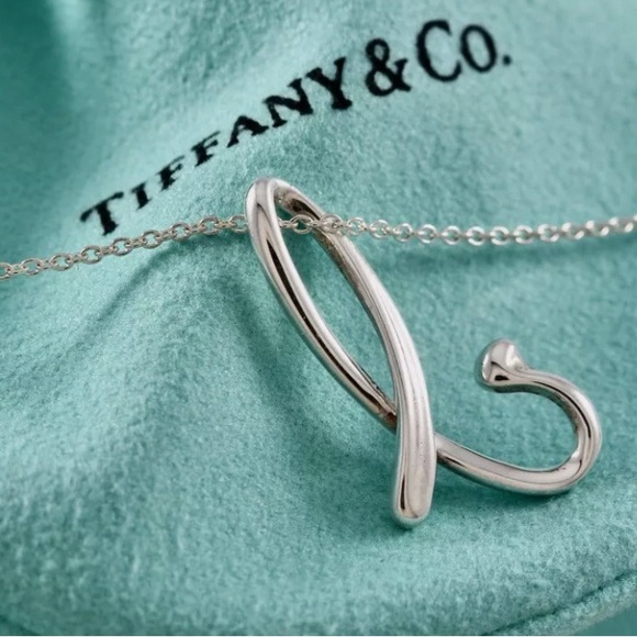 Tiffany & Co Elsa Peretti® Alphabet Letter B Pendant & Chain in Silver - Picture 1 of 4